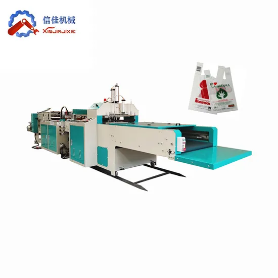 Super High Speed Single Line Shopping Vest Recycle Bag Big T-Shirt Bag Plastic Bag Sealing and Cutting Machine