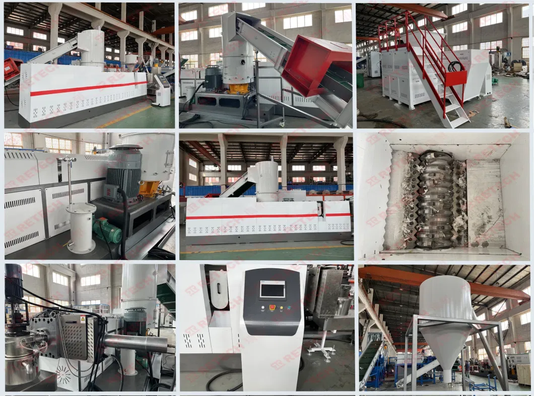 500kg/Hr PP Woven Bag/Jumbo Bag/Big Bag/Raffia/Non-Woven Fabric/Fiber Compactor Double Stage Pelletizing Machine Recycling with Shredder Cutting