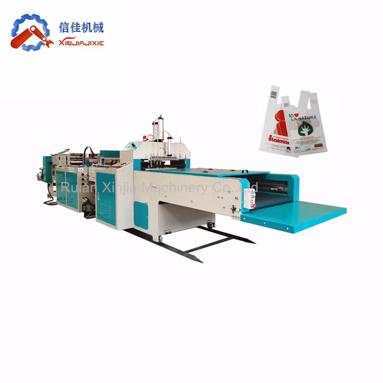 Super High Speed Single Line Shopping Vest Recycle Bag Big T-Shirt Bag Plastic Bag Sealing and Cutting Machine