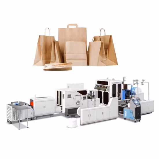 Paper Bag Making Machine with Twisted Rope and Flat Handles Inline